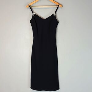 LOFT Black Midi Dress